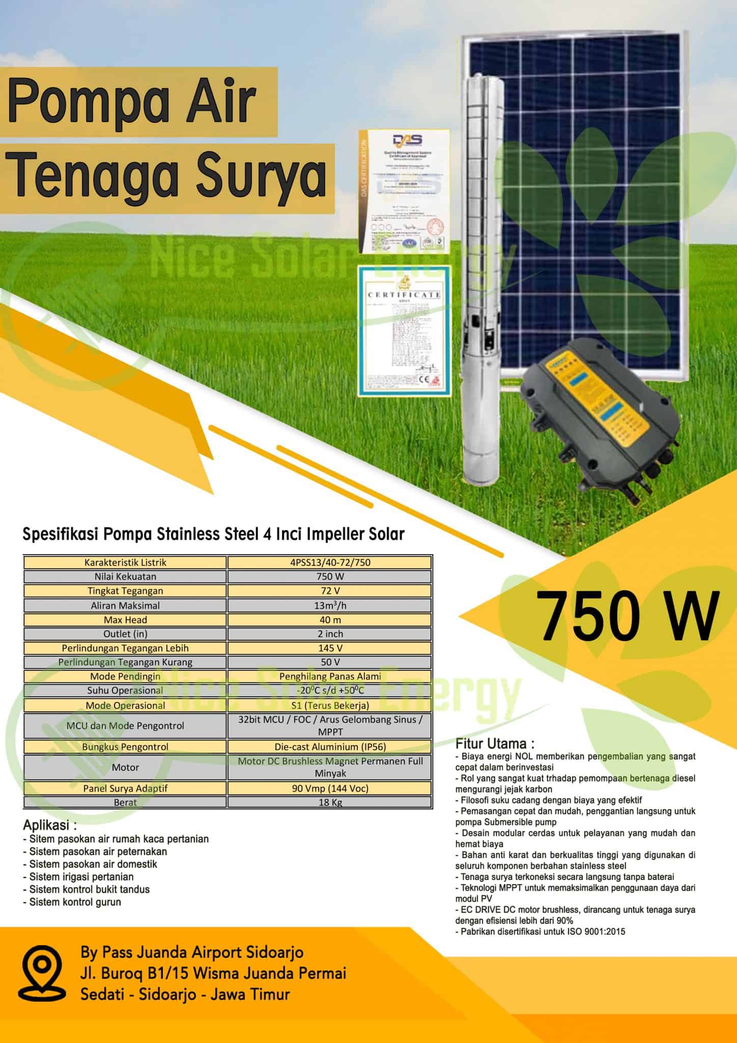 Pompa Air Tenaga Surya W Nice Solar Energy