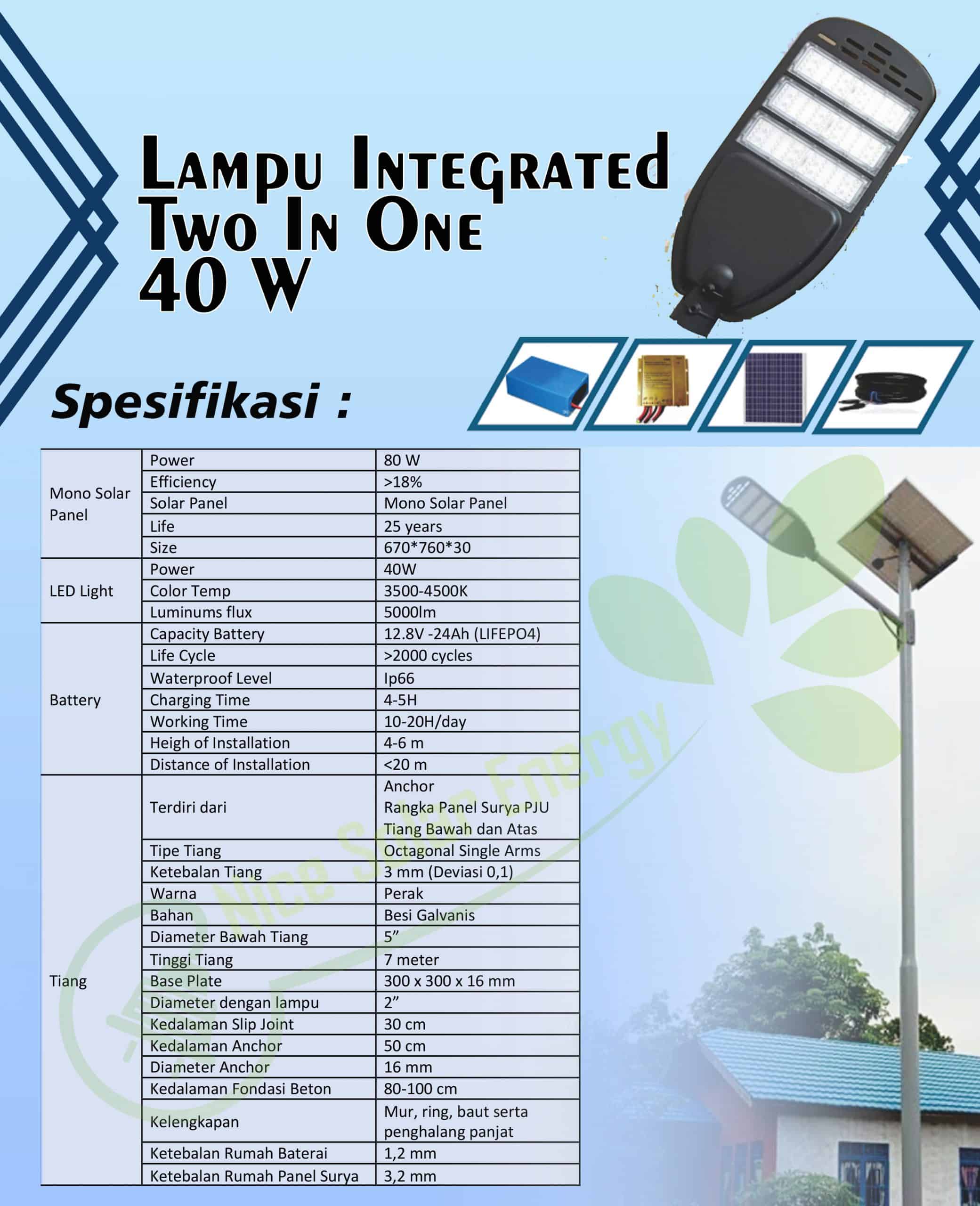 Lampu Integrated Two in One 40W