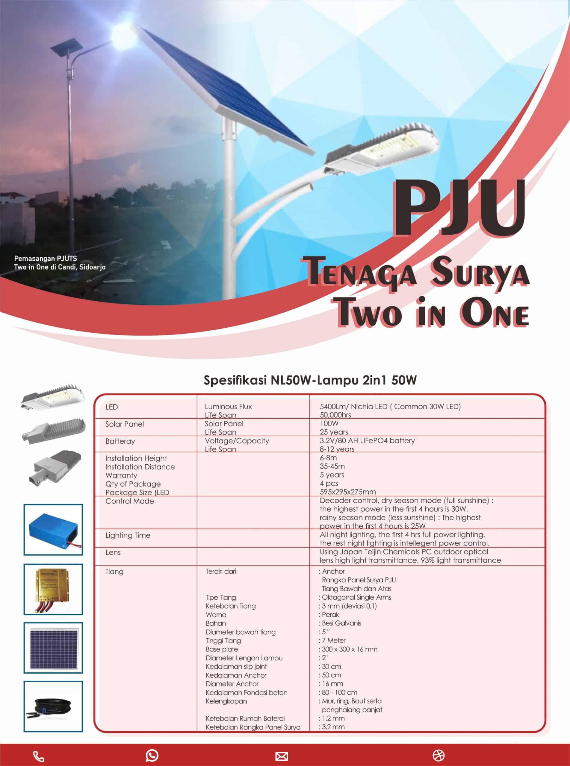 PJU tenaga surya two in one
