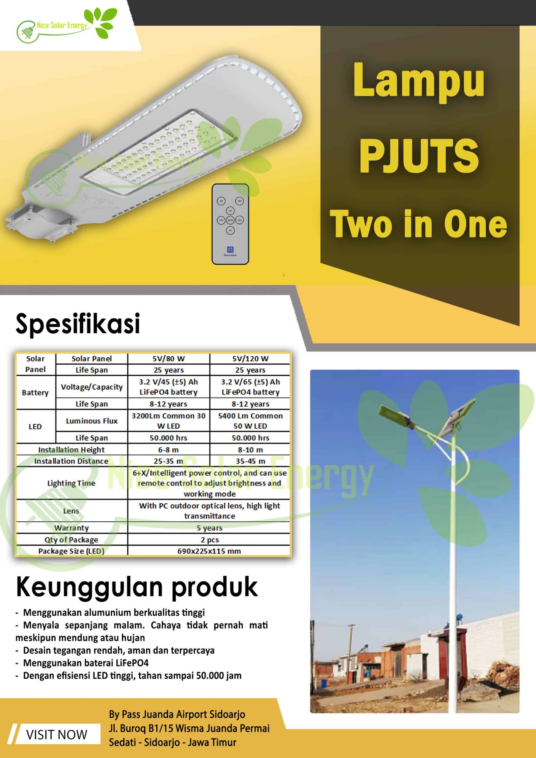 Lampu PJUTS two in one